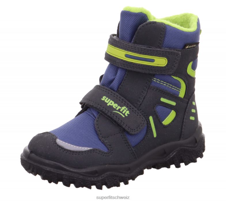 Kleinkinder Stiefel 44B2D767 Superfit Husky - Stiefel mit Klettverschluss Grau Blau