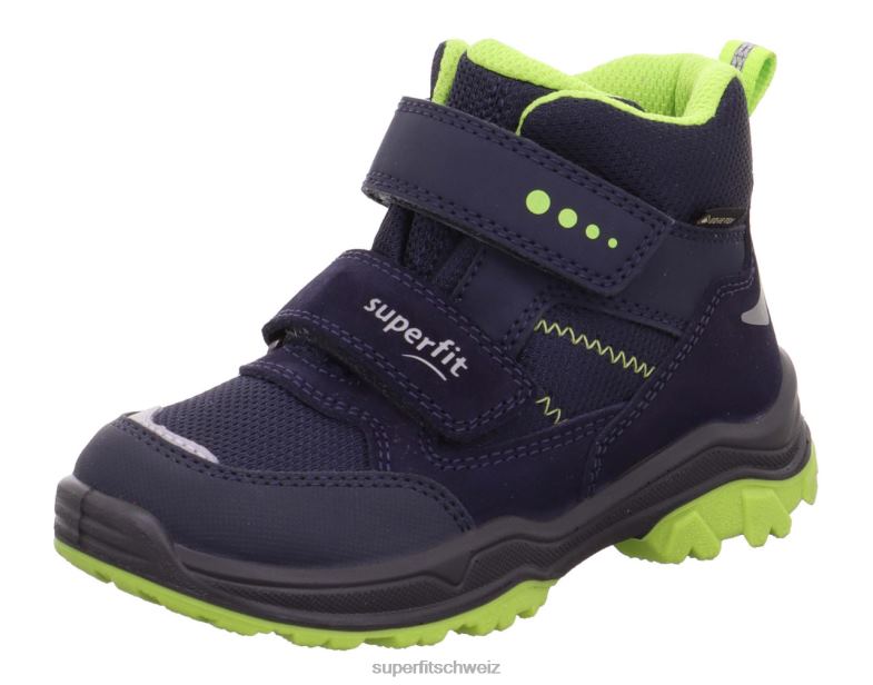 Kleinkinder Stiefel 44B2D768 Superfit Jupiter - Stiefel mit Klettverschluss blau/hellgrün