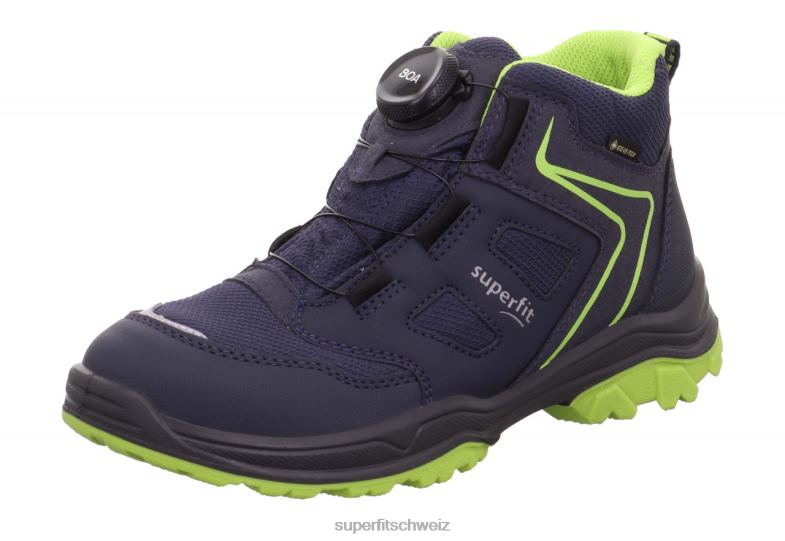 Kleinkinder Stiefel 44B2D907 Superfit Jupiter – Stiefel mit Boa-Fit-System blau/hellgrün